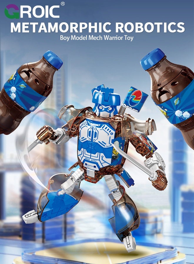 GROIC Transformable Soda Can Robot Toy,Bottles Transformer Robot Toys,Beverage Bottles Transformer Robot Toys, Soda Robot Toys Figures, Transforming Robot Figures - Image 2