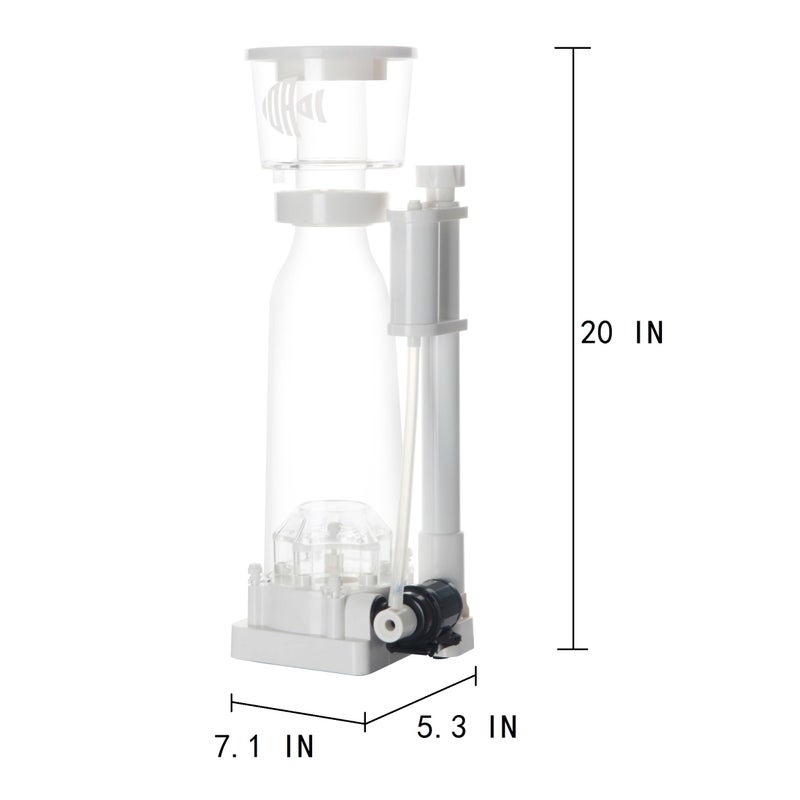 IOAOI Protein Skimmer for Saltwater Aquariums, for Fish Tanks up to 110 Gallons, DC Needle-Wheel Pump, In Sump Use - Image 2