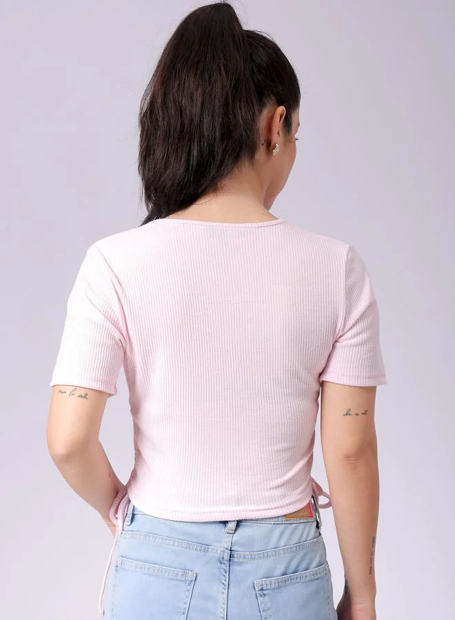 Freehand Women Fitted Casual Solid Ruched Top