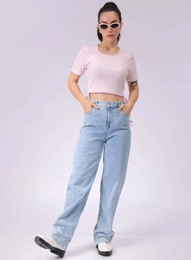 Freehand Women Fitted Casual Solid Ruched Top