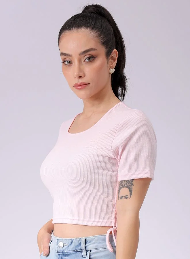 Freehand Women Fitted Casual Solid Ruched Top