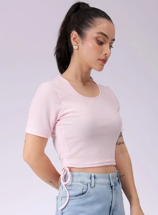 Freehand Women Fitted Casual Solid Ruched Top