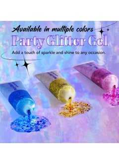 IKZEE 50ml Party Glitter Gel for Face Body and Hair Long Lasting Hight Pigmented Easy Apply Party Holographic Body Glitter Gel for Hair Ears Lip Nails Body and Neck Makeup Color 02  - Image 5