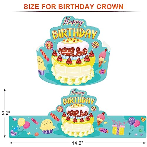 ceiba tree Birthday Crowns for Kids Classroom 36Pcs School Family Colorful Happy Birthday Hats VBS Party Supplies - Image 2