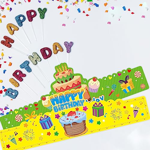 ceiba tree Birthday Crowns for Kids Classroom 36Pcs School Family Colorful Happy Birthday Hats VBS Party Supplies - Image 4