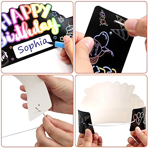 ceiba tree Birthday Crowns for Kids Classroom 36Pcs School Family Colorful Happy Birthday Hats VBS Party Supplies - Image 3