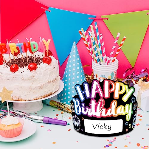 ceiba tree Birthday Crowns for Kids Classroom 36Pcs School Family Colorful Happy Birthday Hats VBS Party Supplies - Image 5