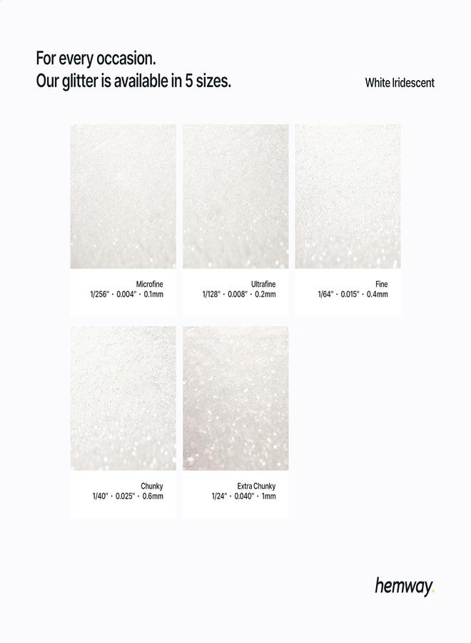 Hemway Glitter Paint Additive Glitter Crystals for Acrylic Paint, Interior & Exterior Walls, Wood, Varnish, Furniture, Matte, Gloss, Satin, Silk - 100g / 3.5oz - White Iridescent - Image 3