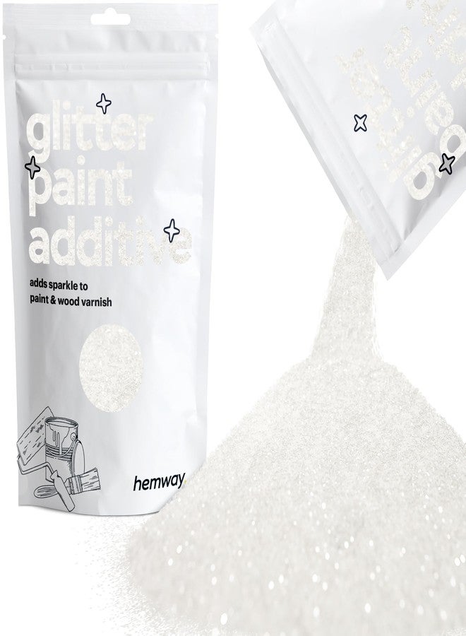 Hemway Glitter Paint Additive Glitter Crystals for Acrylic Paint, Interior & Exterior Walls, Wood, Varnish, Furniture, Matte, Gloss, Satin, Silk - 100g / 3.5oz - White Iridescent - Image 1