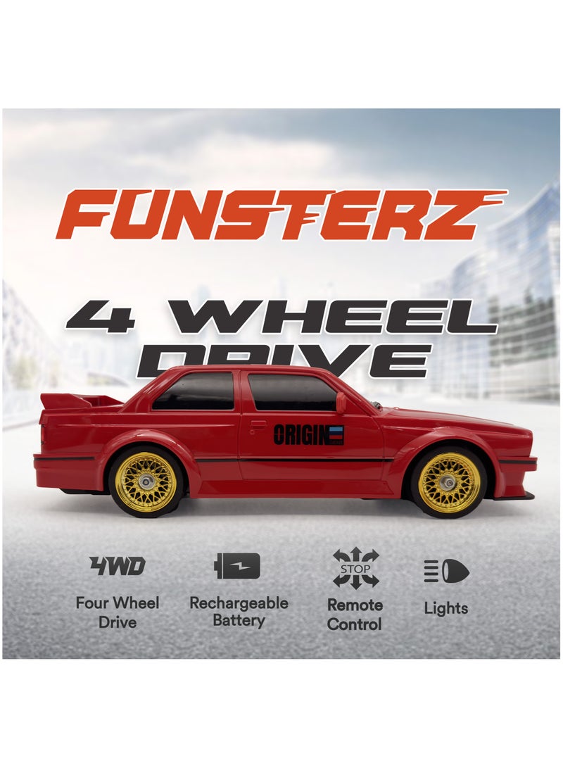 فونسترز سيارة فانسترز دريفت سيريز للتحكم عن بُعد | سيارة دفع رباعي بمقياس 1:16، مزودة بإضاءة LED وملحقاتها | سيارة سباق دريفت عالية السرعة بتردد 2.4 جيجاهرتز للأطفال من سن 6 سنوات فما فوق | سيارة كهربائية حمراء تعمل بالتحكم عن بُعد مزودة ببطارية قابلة لإعادة الشحن | إصدار أوريجين كلاسيك - Image 3