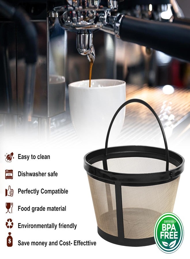 BRENSTEN 8-12 Cup Reusable Filter Basket With Closed Bottom Fits MrCoffee Coffee Maker and Brewer - Permanent Filter Replacement for Mr Coffee Gold Tone Basket-Style Filters 1-Pack - Image 2