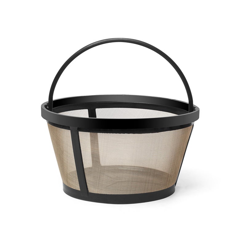 BRENSTEN 8-12 Cup Reusable Filter Basket With Closed Bottom Fits MrCoffee Coffee Maker and Brewer - Permanent Filter Replacement for Mr Coffee Gold Tone Basket-Style Filters 1-Pack - Image 1