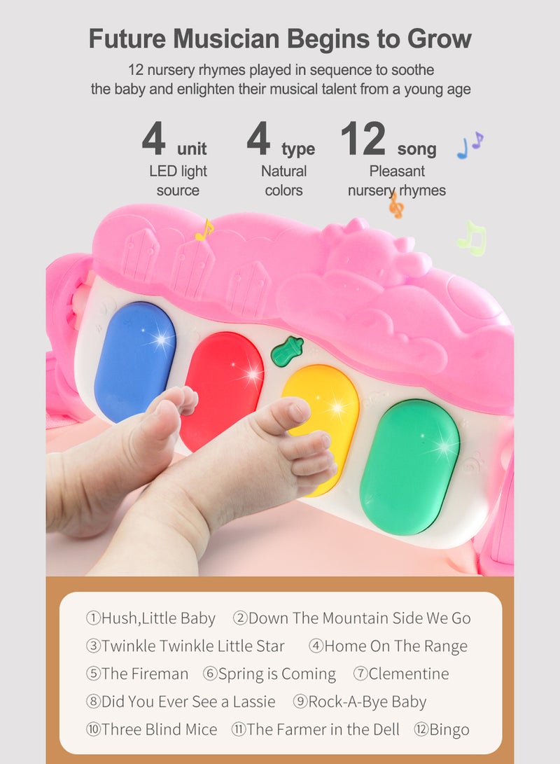 MaBaby Baby Gyms Play Mats, Funny Play Piano Gym Mats Detachable Baby Play Gym Mat with Music and Lights Musical Electronic Learning Toys - Image 4