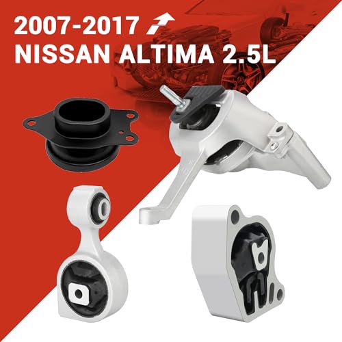 CARORAV Engine Motor Mount Compatible for 2007 2008 2009 2010 2011 2012 2013 2014 2015 2016 2017 Nissan Altima 2.5L, Set of 4 Motor Mounts Kit Replaces A4339 A4340 A4350 A4353 - Image 3
