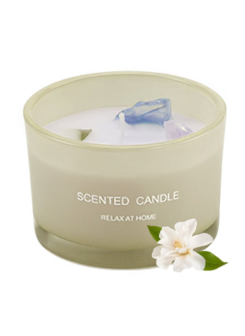 ruidisen Scented Candle, Long Lasting Soy Wax Aromatherapy Fragrance Candle for Home Office Spa Room Decor 90g Green  - Image 1