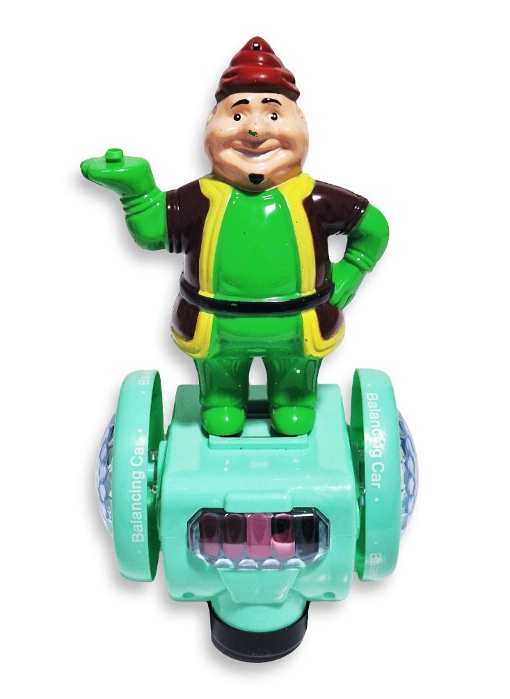 Generic Ramadan Lantern, Great Musical Action Toy for Kids, Dancing Ramadan Lantern with Cartoon Characters on Luminous Moving Wheel Board Cute Ramadan Lanterns, New Ramadan Lantern Toy for Kids, Model NO.02-4, Fat Man, Green  - Image 1
