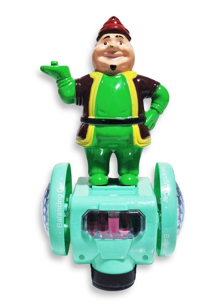 Generic Ramadan Lantern, Great Musical Action Toy for Kids, Dancing Ramadan Lantern with Cartoon Characters on Luminous Moving Wheel Board Cute Ramadan Lanterns, New Ramadan Lantern Toy for Kids, Model NO.02-4, Fat Man, Green  - Image 3