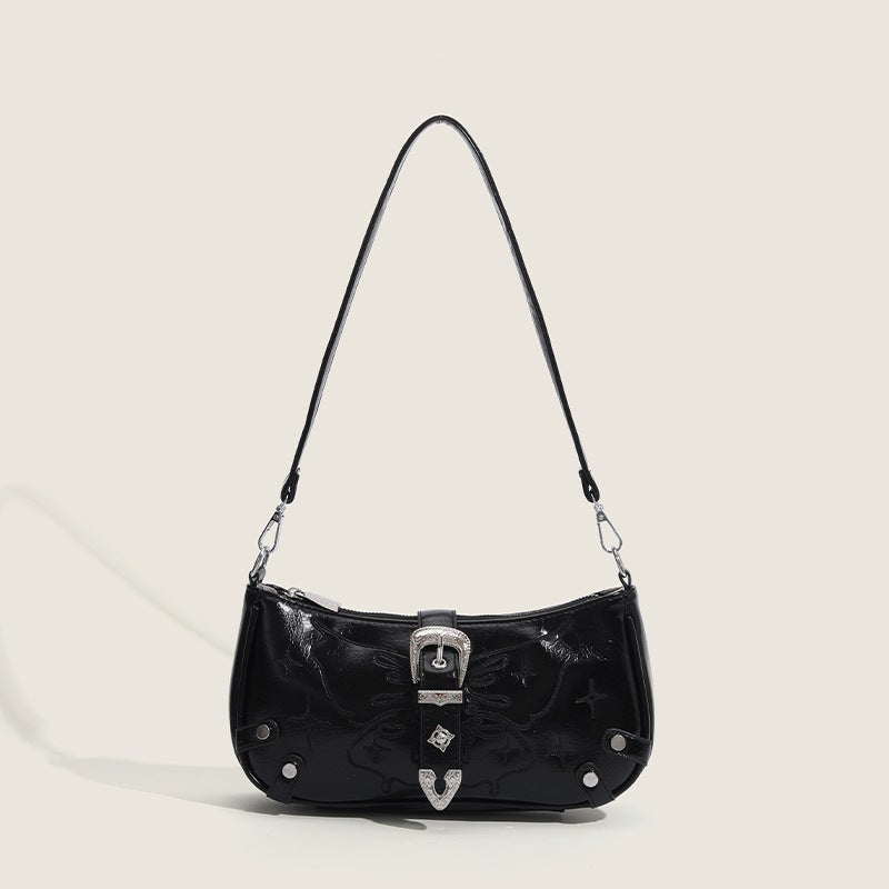 Xiaozhong Original Shoulder Bag Street Trendy Crossbody Bag Fashionable All-Match Embroidered Butterfly Underarm Bag Korean Style Bag For Women - Image 1