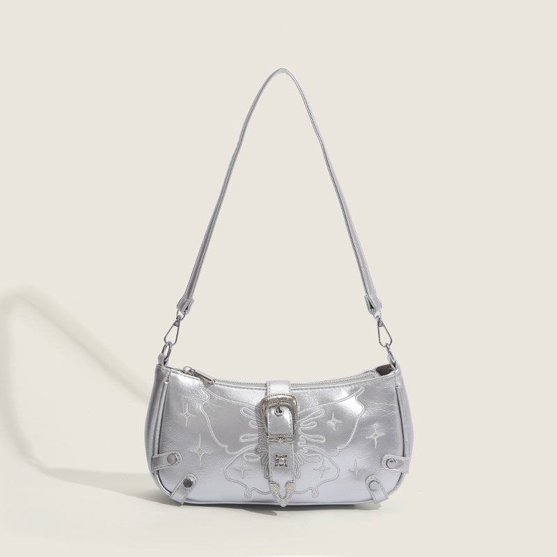 Xiaozhong Original Shoulder Bag Street Trendy Crossbody Bag Fashionable All-Match Embroidered Butterfly Underarm Bag Korean Style Bag For Women - Image 4