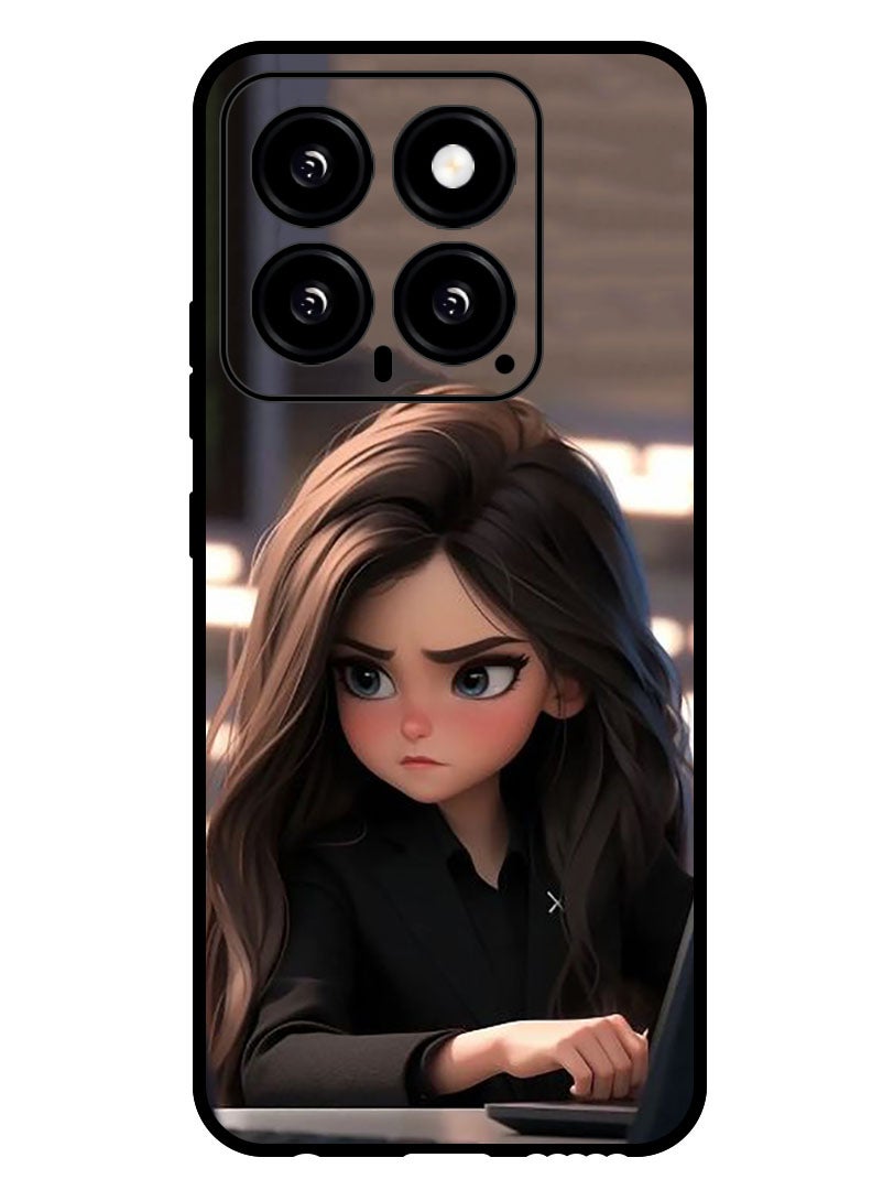 Theodor Protective Case Anti Scratch Shock Proof Bumper Cover For Xiaomi 14 Angry Girl - Image 1