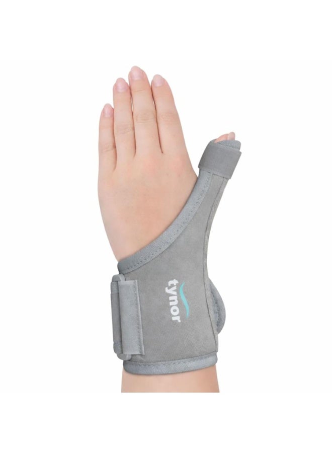 TYNOR Thumb Spica Splint, for Thumb Support and Immobilization | for Injury, Arthritis, and Tendonitis Relief, Breathable & Adjustable Thumb Brace for Men & Women | (Universal Size, Grey) - Image 1