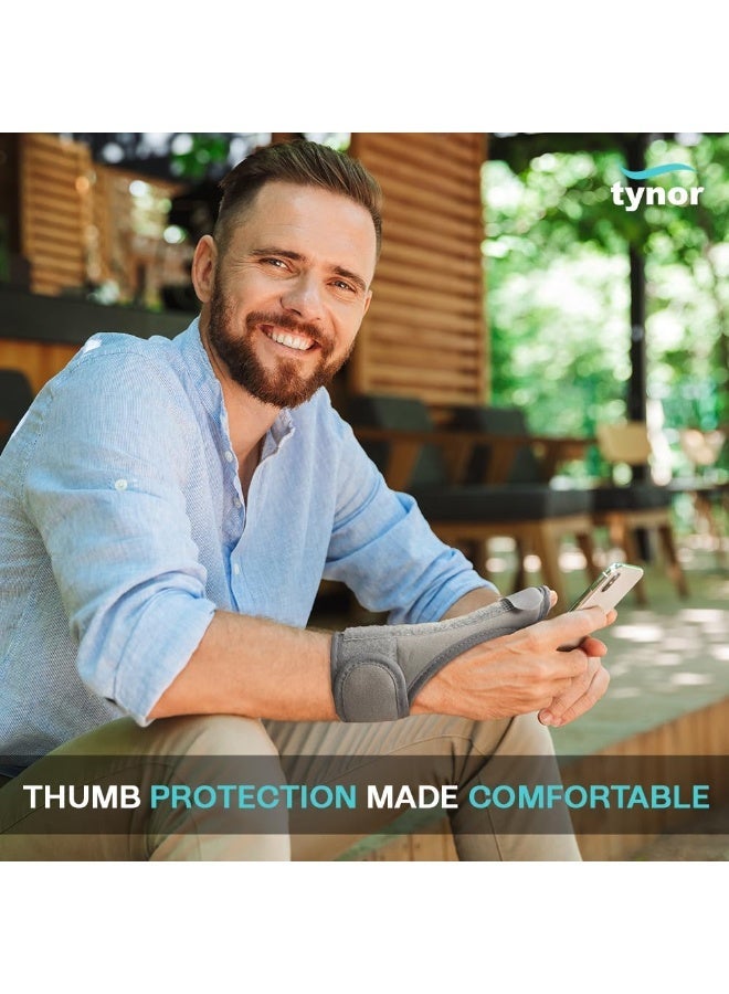 TYNOR Thumb Spica Splint, for Thumb Support and Immobilization | for Injury, Arthritis, and Tendonitis Relief, Breathable & Adjustable Thumb Brace for Men & Women | (Universal Size, Grey) - Image 3