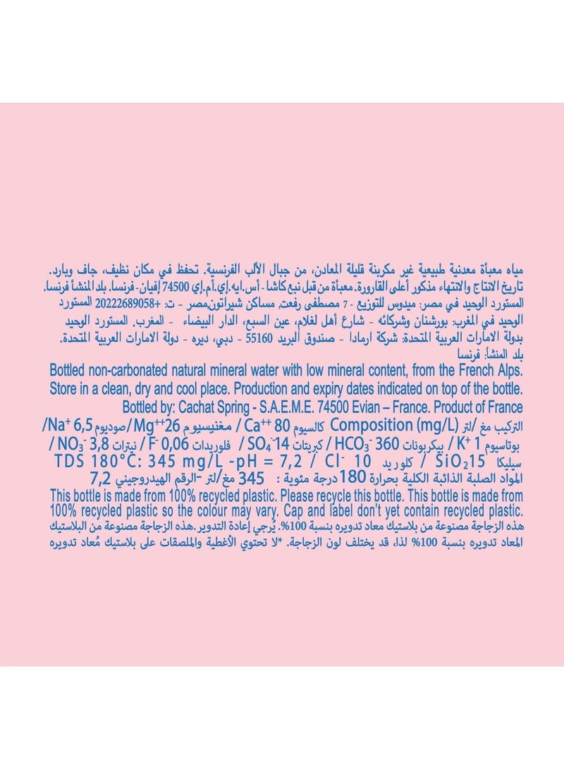 إيفيان evian (Recycled Bottles) Natural Mineral Water 750ml Sportscap, Case of 12 750ml Single - Image 5