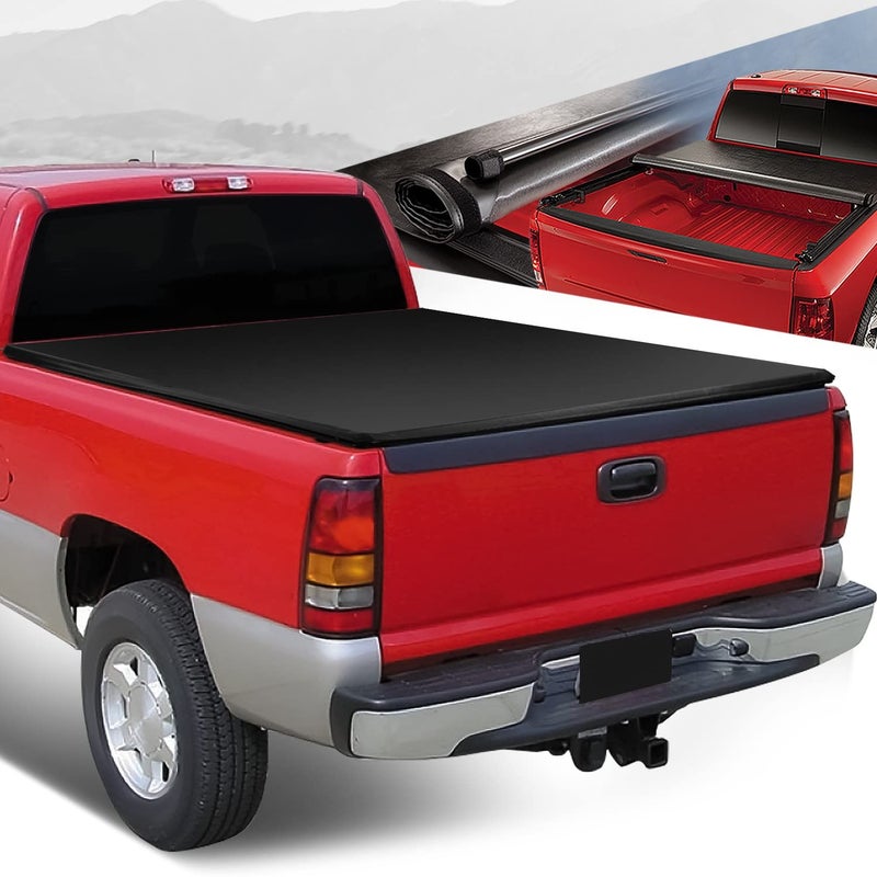 Auto Dynasty Soft Rollup Truck Bed Tonneau Cover Compatible with 19992007 Chevy Silverado GMC Sierra 1500 2500 3500 HD Classic 65Ft FleetsideStyleside Bed Without Bed Rail System Matte Black - Image 3