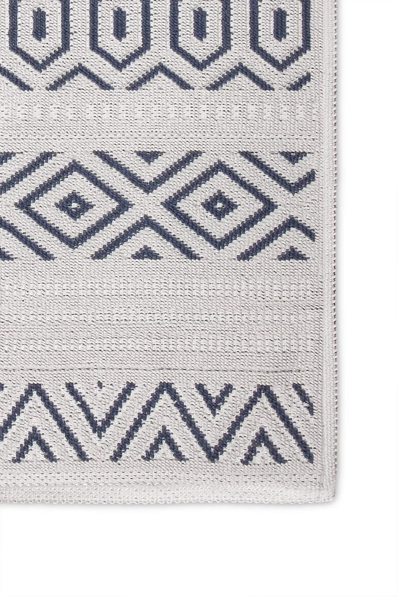 Bluenity Hat Natural Cotton Bathroom Rug 50X80 cm - Navy Blue