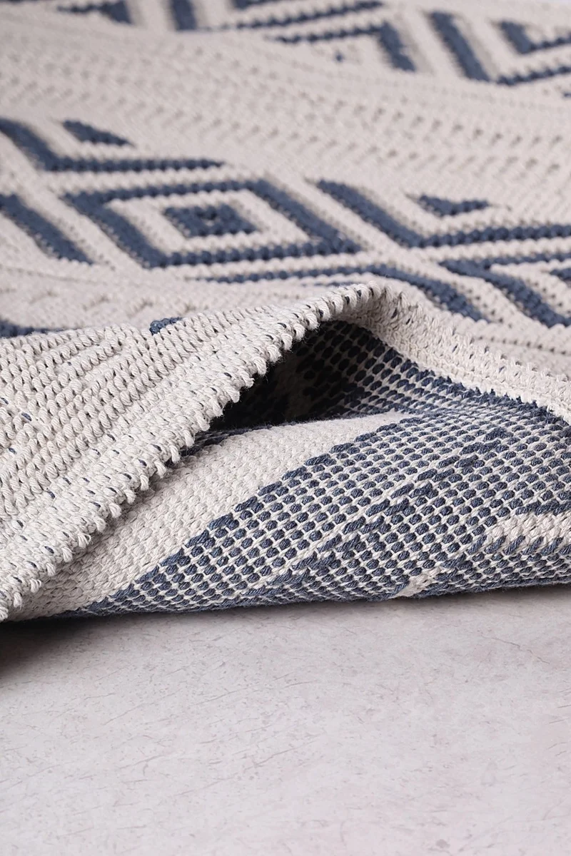 Bluenity Hat Natural Cotton Bathroom Rug 50X80 cm - Navy Blue