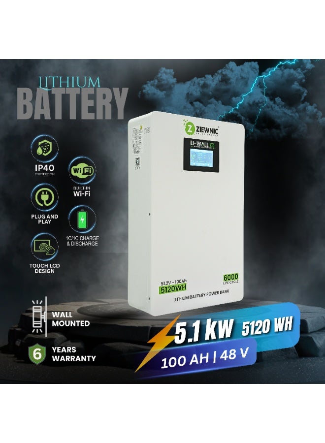 5.1kW 48V Lithium Solar Battery 5120Wh 100Ah - Image 2