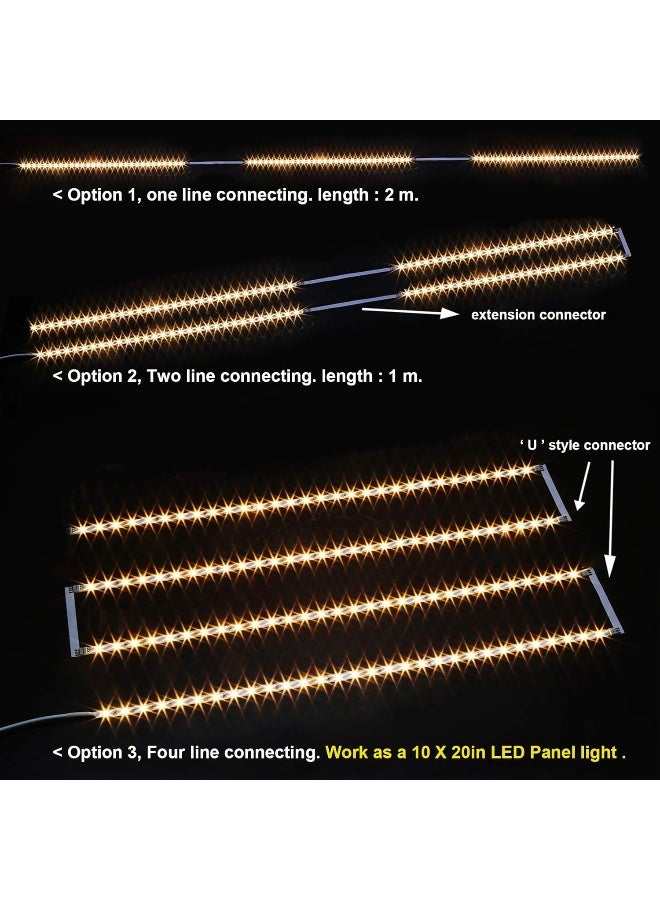 WOBANE Under Cabinet Lighting Kit, Flexible LED Strip Lights Bar, Under Counter Lights for Kitchen, Cupboard, Desk, Monitor Back, Shelf, 6.6 Feet Tape Light Set, ETL Listed, 120 LEDs, 1100lm, 2700K WarmWhite - Image 2