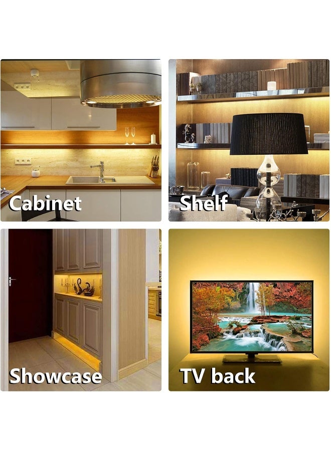 WOBANE Under Cabinet Lighting Kit, Flexible LED Strip Lights Bar, Under Counter Lights for Kitchen, Cupboard, Desk, Monitor Back, Shelf, 6.6 Feet Tape Light Set, ETL Listed, 120 LEDs, 1100lm, 2700K WarmWhite - Image 5