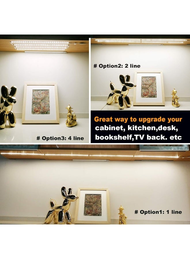 WOBANE Under Cabinet Lighting Kit, Flexible LED Strip Lights Bar, Under Counter Lights for Kitchen, Cupboard, Desk, Monitor Back, Shelf, 6.6 Feet Tape Light Set, ETL Listed, 120 LEDs, 1100lm, 2700K WarmWhite - Image 3