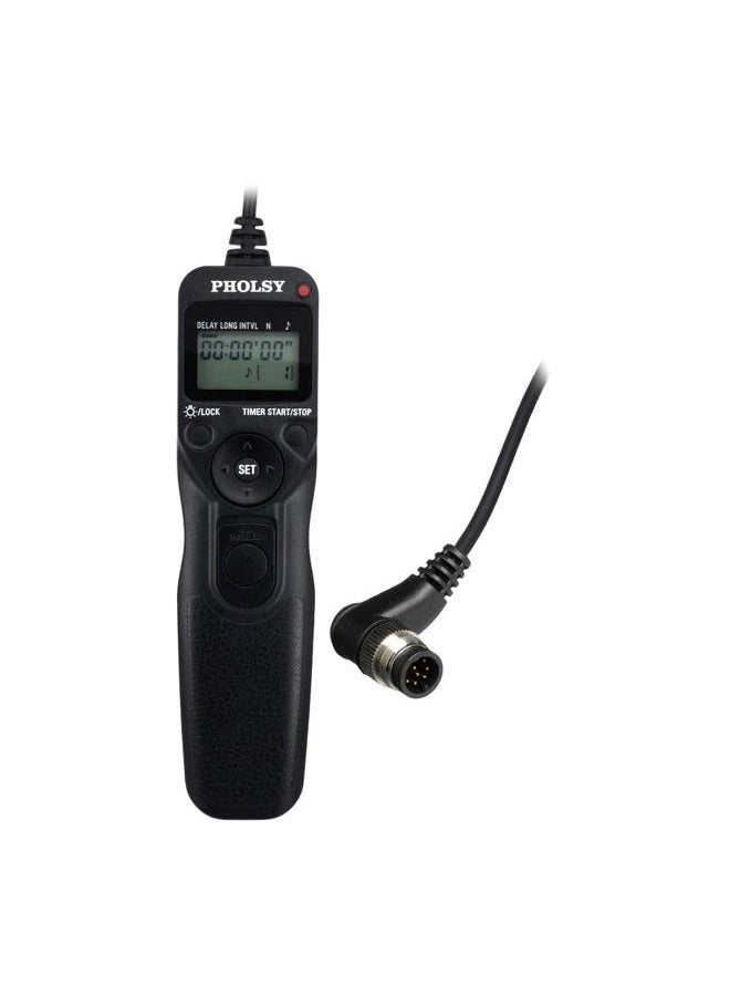 PHOLSY N8 Timer Remote Control Cable with Intervalometer for Nikon Z8, Z9, D3, D4, D5, D6, D800, D850, D810, D700, D500, D300, D200, F6, F100, F5, F90, N90s, D1X, D2H, D3X, Replaces Nikon MC-36A - Image 1