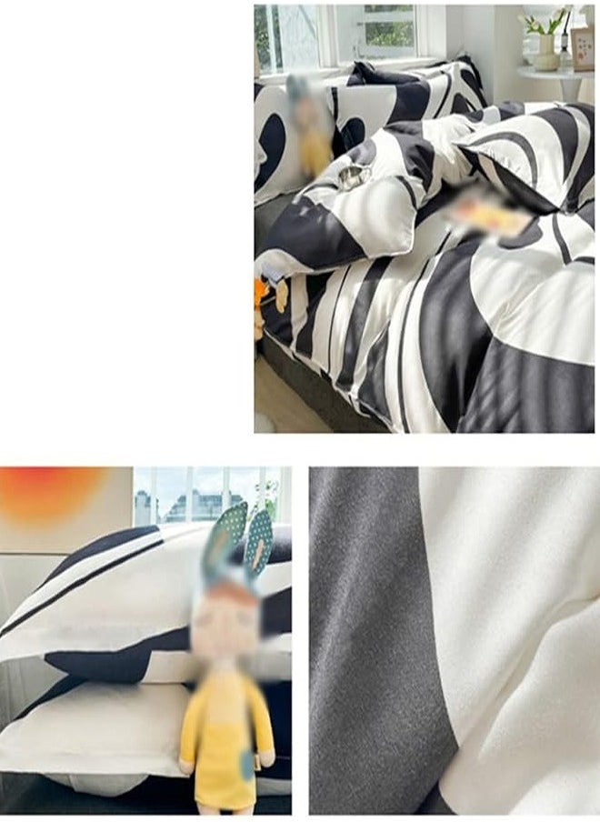 ZCM-HAPPY - Luxurious Thickened 3-Piece Brushed Microfiber Bed Sheet Set with Pillow Covers - Ultra Soft, Wrinkle Resistant, Durable Bedding for King and Queen Size Beds, Comfortable Bed Sheets for All Seasons Hotel Quality Bedding Set - Image 1