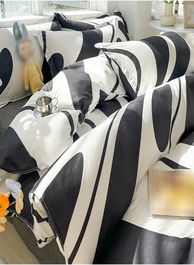 ZCM-HAPPY - Luxurious Thickened 3-Piece Brushed Microfiber Bed Sheet Set with Pillow Covers - Ultra Soft, Wrinkle Resistant, Durable Bedding for King and Queen Size Beds, Comfortable Bed Sheets for All Seasons Hotel Quality Bedding Set - Image 1
