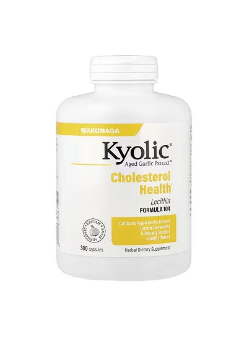kyolic Aged Garlic Extract™, Cholesterol Health, Formula 104, 300 Capsules