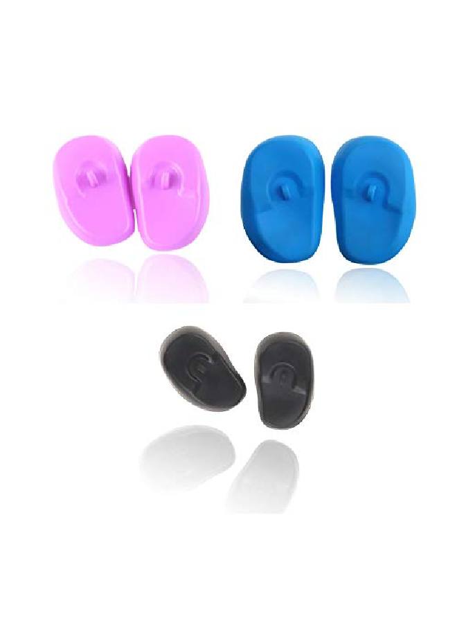 Quupy 3 Pairs Creative Soft Plastic Earmuffs Avoid Stains Ear Cover Protector Hairdressing Ear Caps Beauty Tool For Hair Dyeing With Baked Oil (Color Random) - Image 1