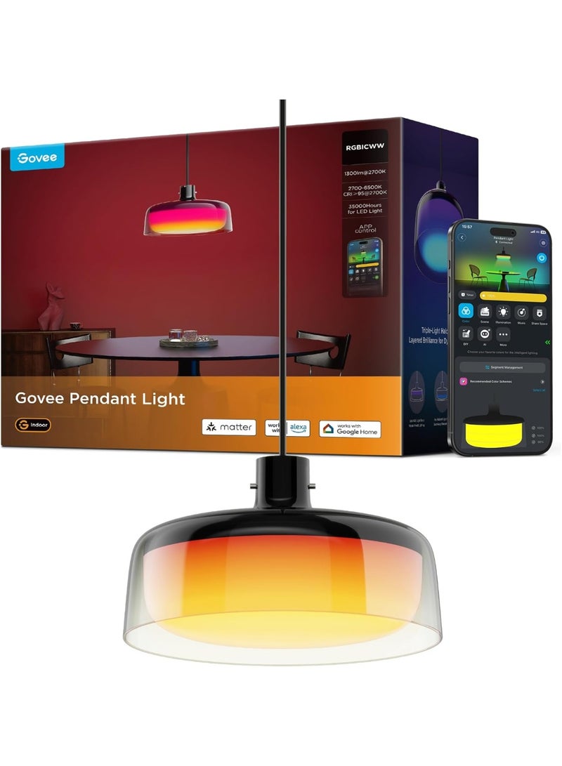 Govee Pendant Light for Kitchen Island, Three-Layer RGBIC Smart Lighting - Image 1