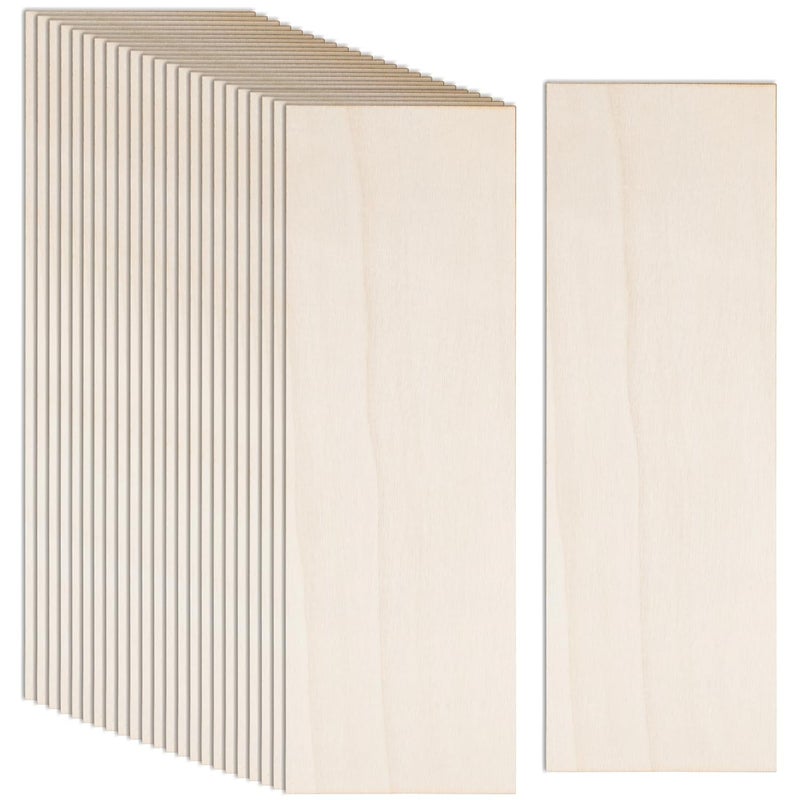 AWIZOM 24 Pack Basswood Sheets for Crafts 12 x 4 x 116 Inch2 mm Thick Unfinished Wooden Sheets Thin Plywood Boards for Drawing Painting Wood Engraving Wood Burning DIY Projects Laser Cutting - Image 1