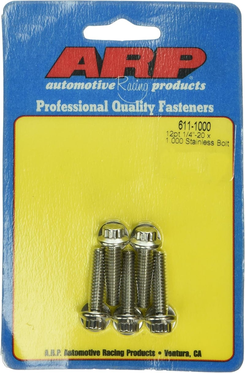 - 1/4-20 x 1.000 12pt SS bolts (611-1000), Black