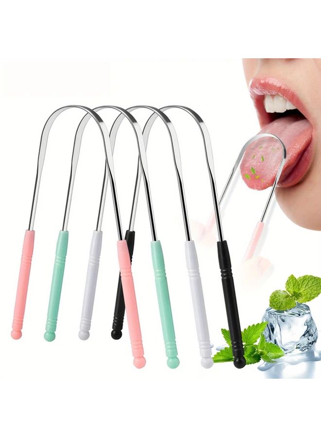 Pink Reusable Stainless Steel Tongue Scraper 2pcs With Case Ergonomic Tongue Cleaner - Image 2