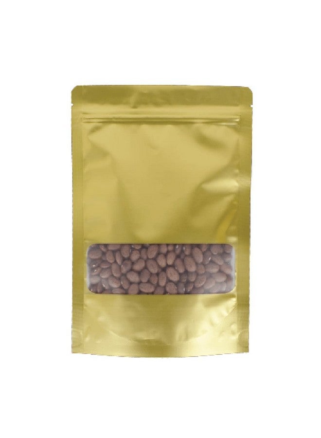 DEERA Stand Up Ziplock Reusable Airtight Polyester Storage Pouch (Gold)(100mmX170mm)(Pack of 100) - Image 3
