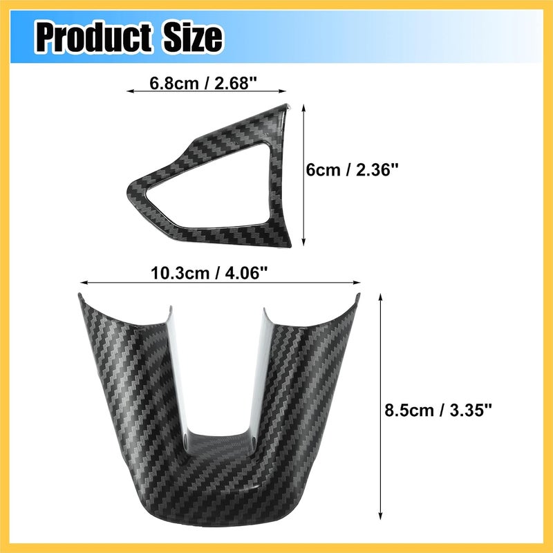 REPAIROCK 3pcs ABS Plastic Carbon Fiber Pattern Black Interior Steering Wheel Cover Trim Set for Ford Focus for Ford Escape Kuga Inner Decoration Auto Accessories Auto Replacement Parts - Image 3