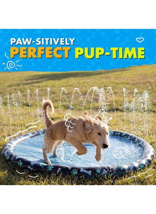 SplashEZ SplashEZ Non Slip Splash Pad for Kids & Dogs, 69’’ Extra Large Splash Pad Sprinkler for Kids, Dog Water Summer Toys - Great Outdoor Toys for Toddlers 1-3 and Kids Ages 4-8, Baby Pool for Backyard  - Image 5