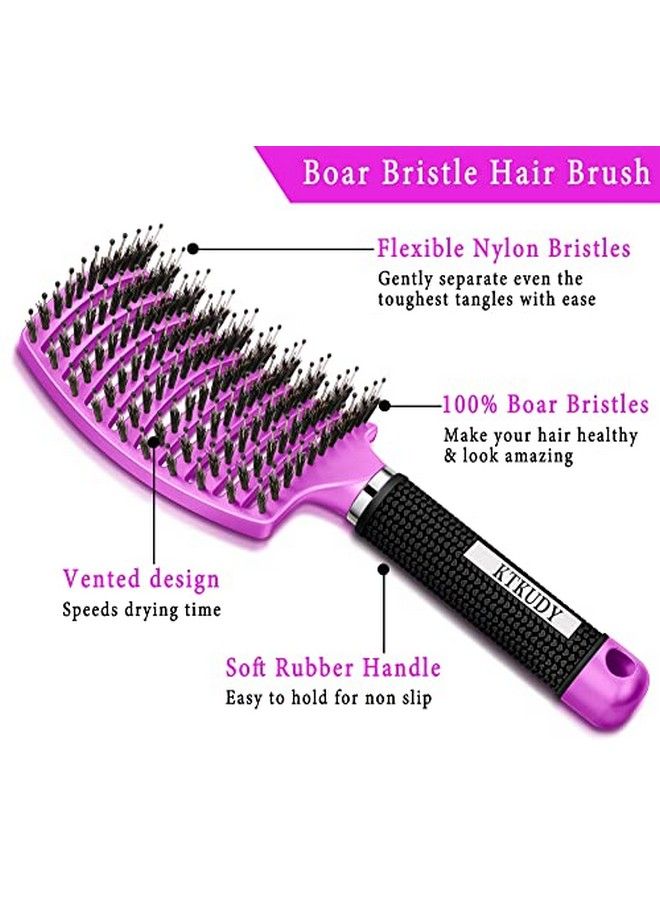 KTKUDY Detangling Brush Boar Bristle Hairbrush For Adult & Kids Wet Or Dry Hair Detangler Hair Brush Getting Knots Out Without Pain Adds Shine And Makes Hair Healthier - Image 4