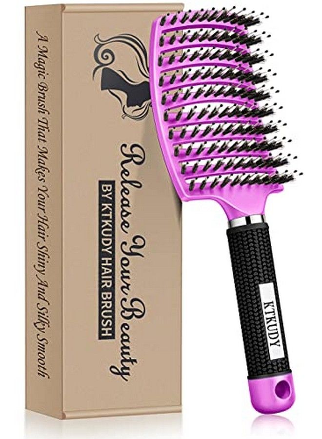 KTKUDY Detangling Brush Boar Bristle Hairbrush For Adult & Kids Wet Or Dry Hair Detangler Hair Brush Getting Knots Out Without Pain Adds Shine And Makes Hair Healthier - Image 1