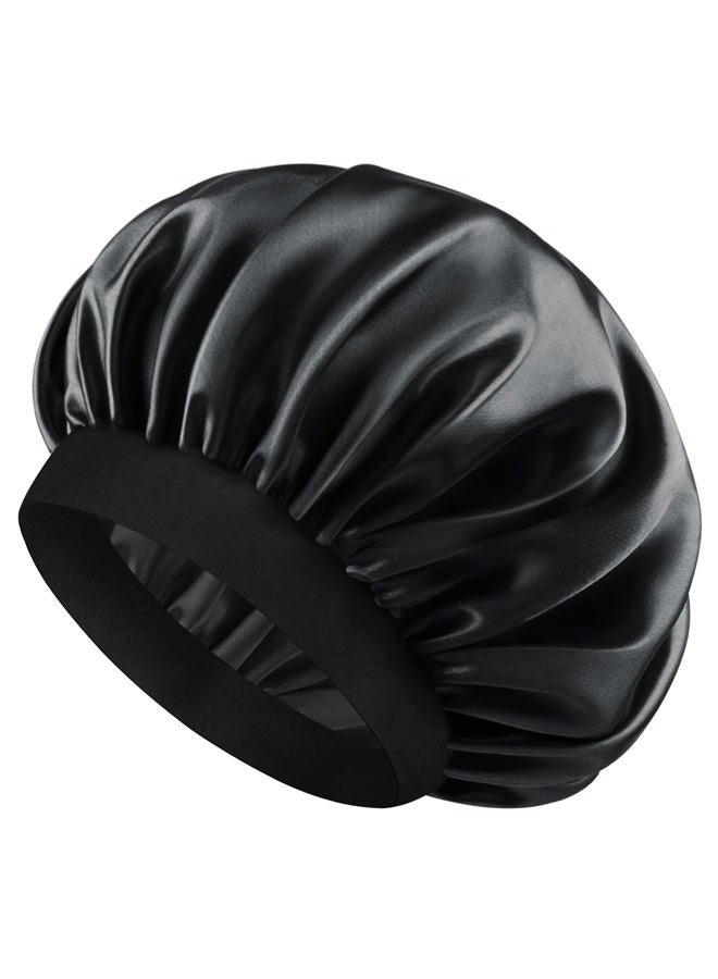 Leuceiy Satin Silk Bonnet for Men & Women, Double Layer Silk Sleep Bonnets, Soft Satin Lined Bonnet for Curly & Natural Hair - Image 1