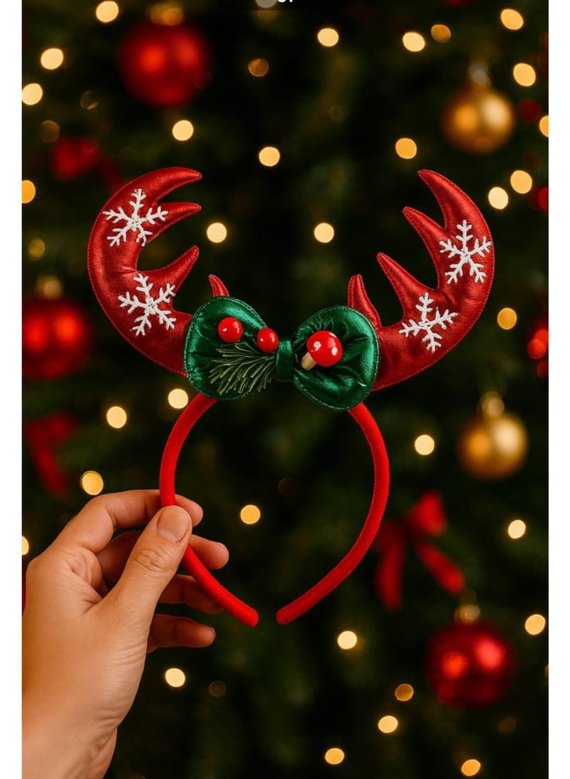 توك شعر رباط رأس على شكل قرون حيوان الرنة عقال خفيفة الوزن مريحة للنساء للاحتفال بالكريسماس، رباط شعر، إكسسوارات زينة سانتا كلوز، هدايا للكريسماس، ديكور حفلات الأعياد
